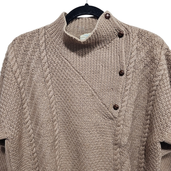 Vintage DEANS OF SCOTLAND Shetland Wool Sweater Tan Size X-large Nordic - Picture 3 of 7